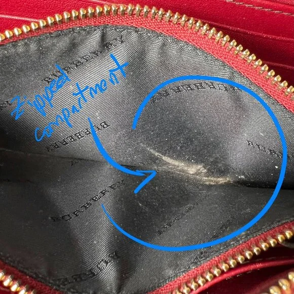 BURBERRY Elmore Horseferry Check leather Zip Around Wallet As is - Picture 12 of 13